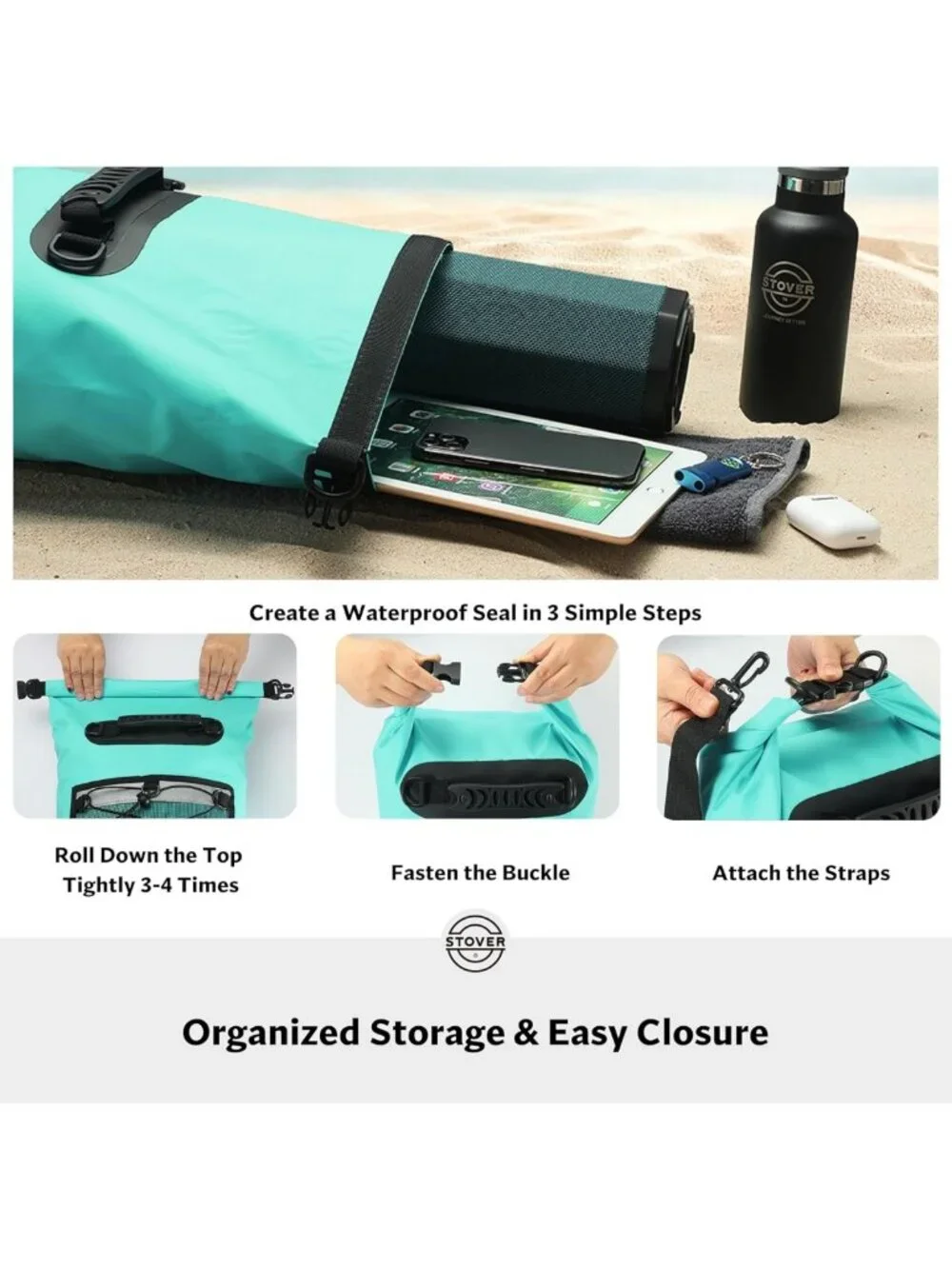 Waterproof Dry Backpack & Phone Case - Heavy-Duty Floating Bag for Kayaking